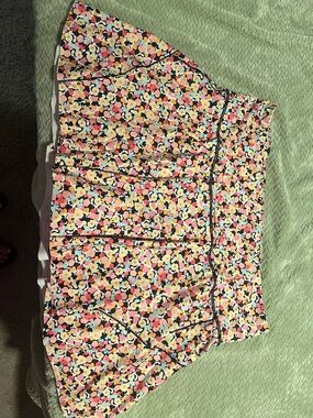 Athleta Floral Tennis Skort in Navy with Pastel Blooms